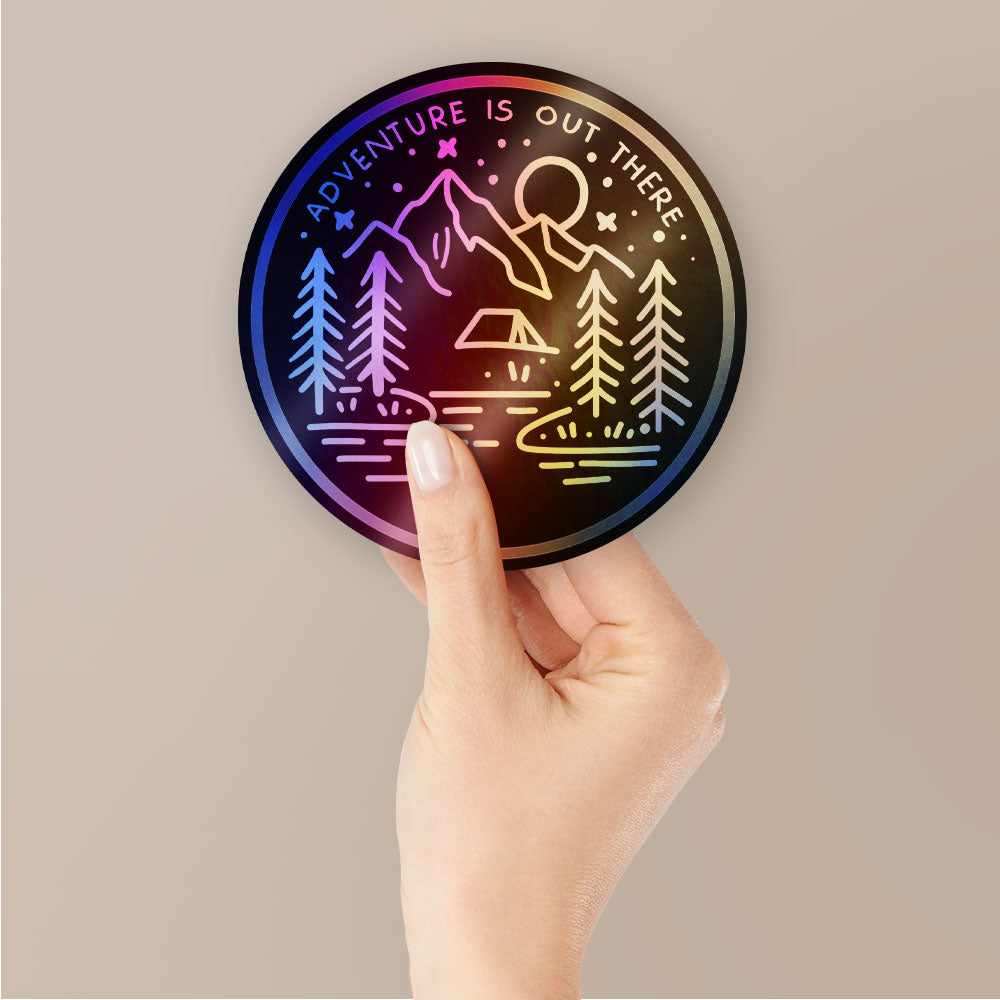 Adventure Is Out There Holographic Stickers - Holographic Stickers | STICK IT UP