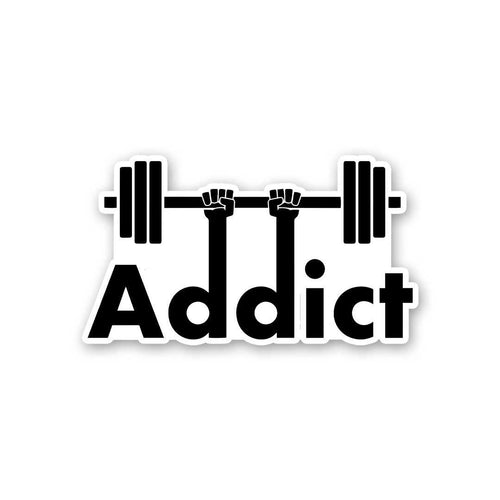 Addict Sticker waterproof vinyl decal for laptop, bike, car & bottle