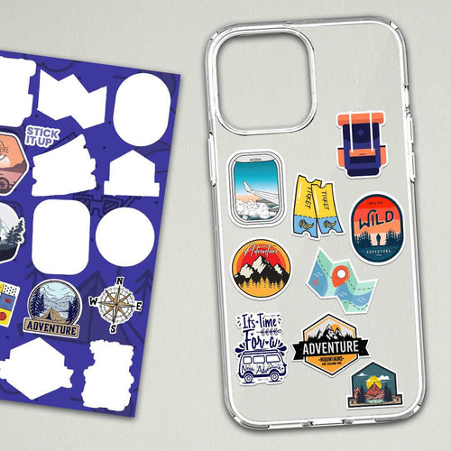 Adventure Mini Stickers Sheet waterproof vinyl decal for laptop, bike, car & bottle