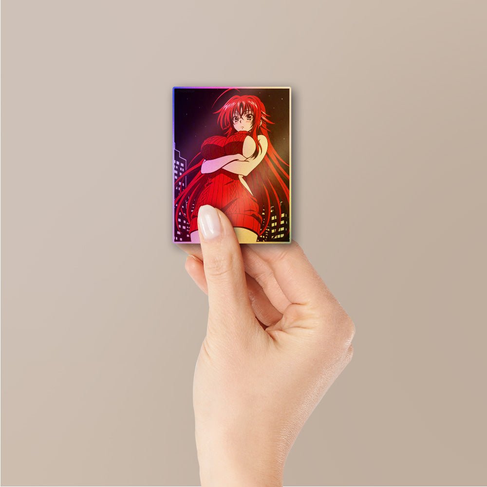Red-Haired Anime Girl Holographic Stickers - Holographic Stickers | STICK IT UP