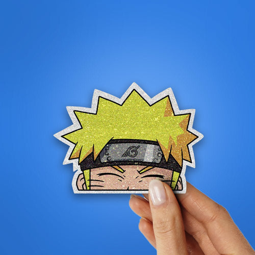 Anime Glitter Sticker waterproof vinyl decal for laptop, bike, car & bottle