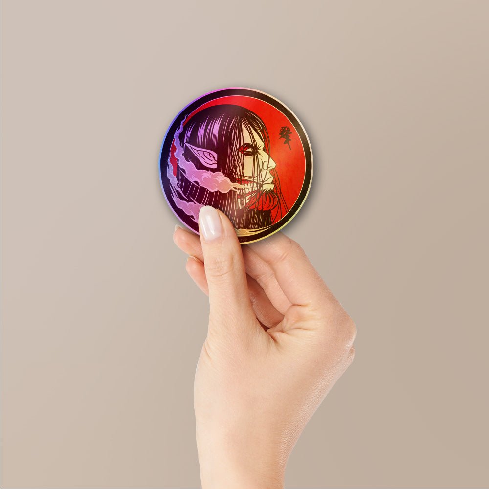 Anime Red Circle Dark Holographic Stickers - Holographic Stickers | STICK IT UP