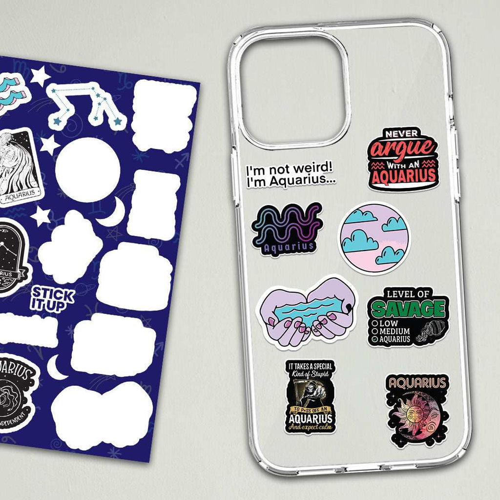 Aquarius Zodiac Sticker Sheet - die-cut vinyl sticker sheet | STICK IT UP Canada