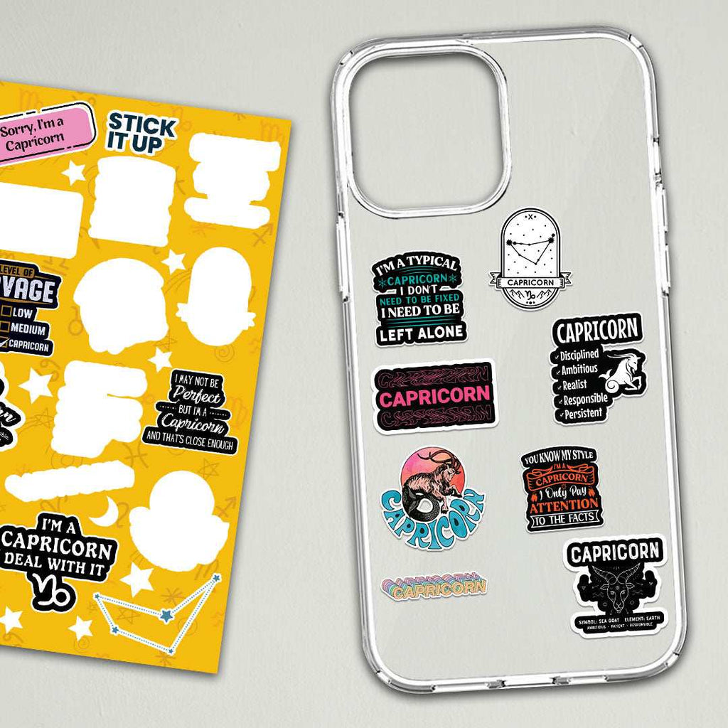 Capricorn Zodiac Sticker Sheet - die-cut vinyl sticker sheet | STICK IT UP Canada