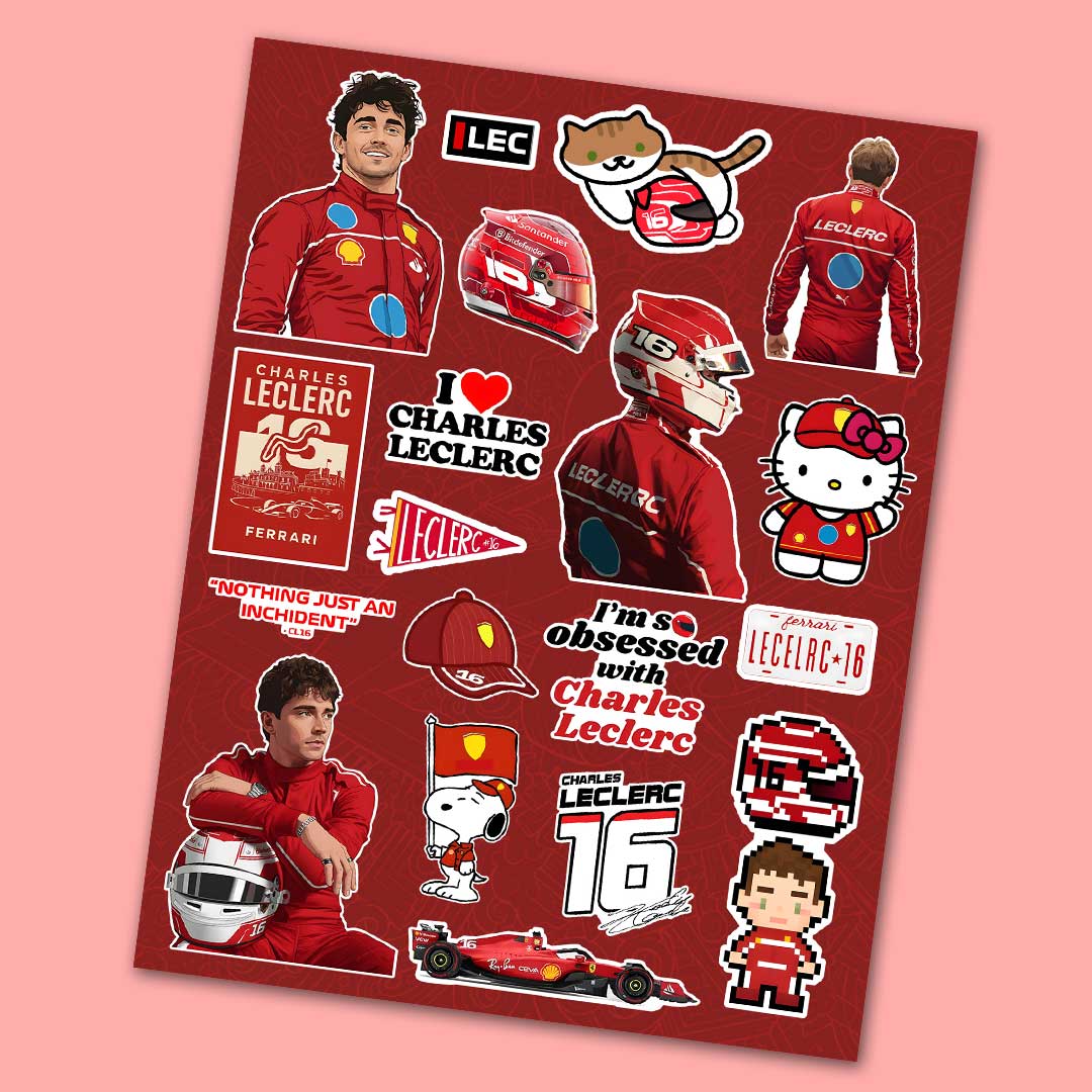 Red Racer F1 Fan Sheet - die-cut vinyl sticker sheet | STICK IT UP Canada