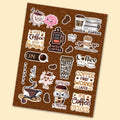 Coffee Mini Sticker Sheet waterproof vinyl decal for laptop, bike, car & bottle