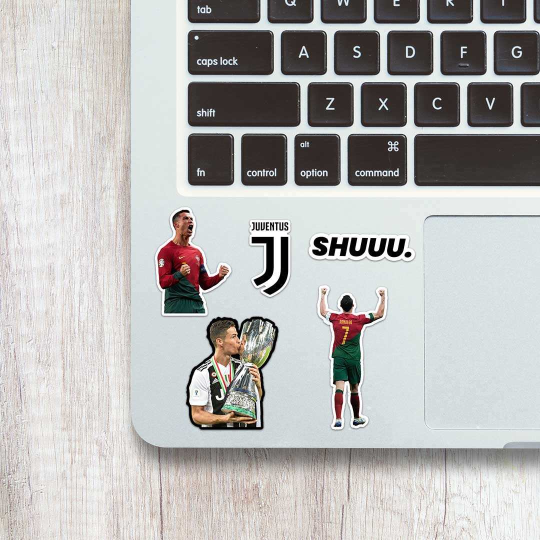 Cristiano Ronaldo Mini sticker sheet waterproof vinyl decal for laptop, bike, car & bottle