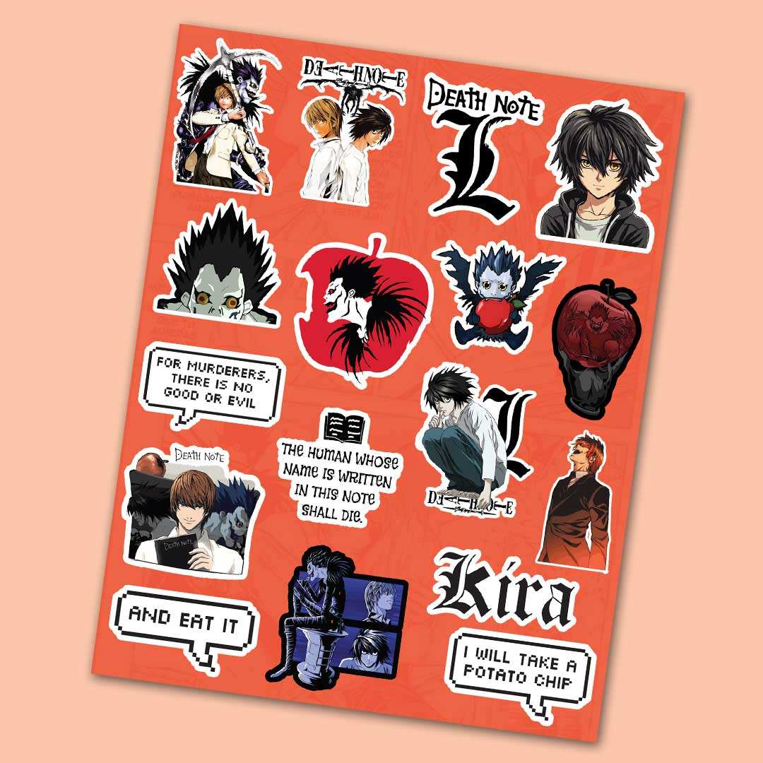 Shinigami Notebook Fan Sheet - die-cut vinyl sticker sheet | STICK IT UP Canada