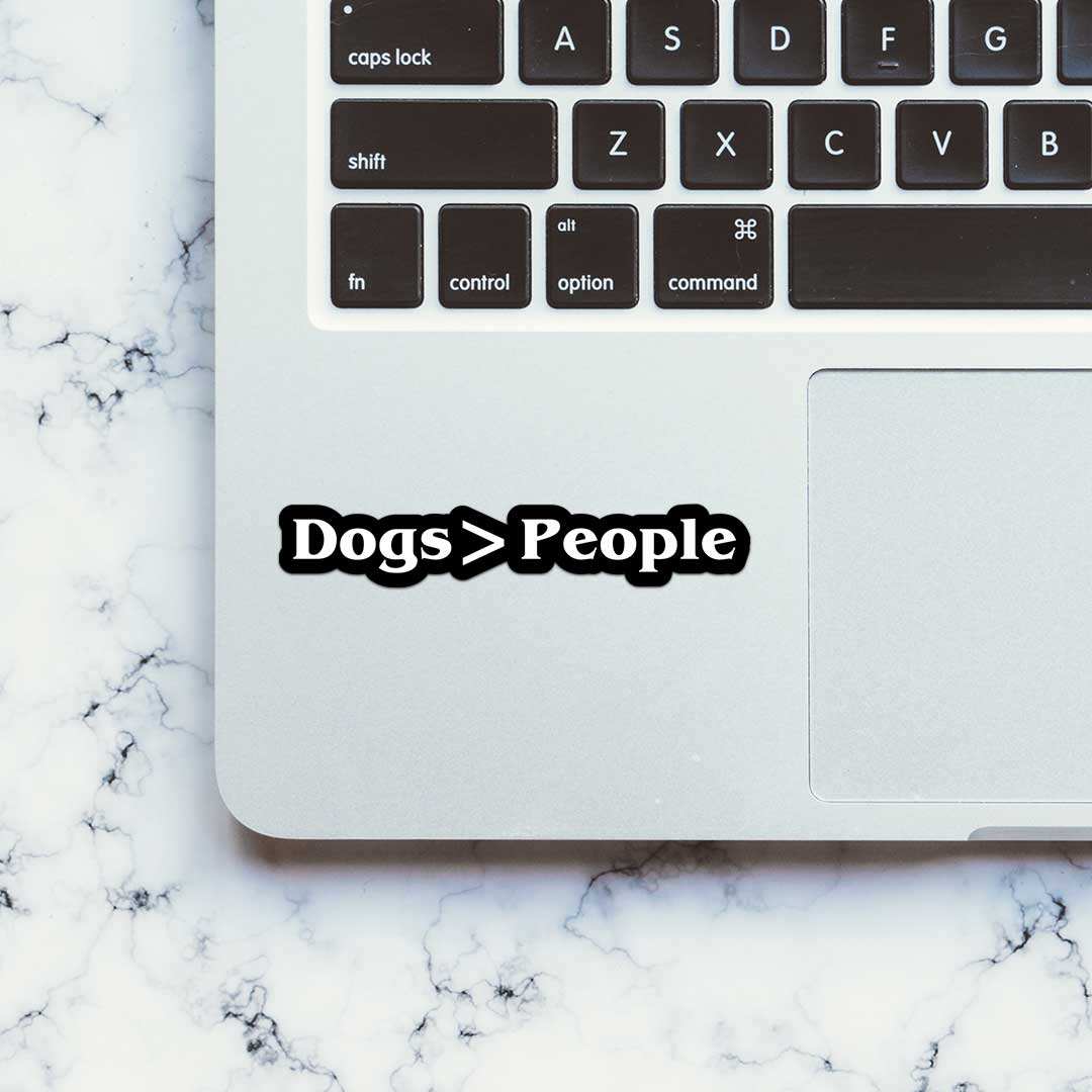 Dogs & People Sticker waterproof vinyl decal for laptop, bike, car & bottle