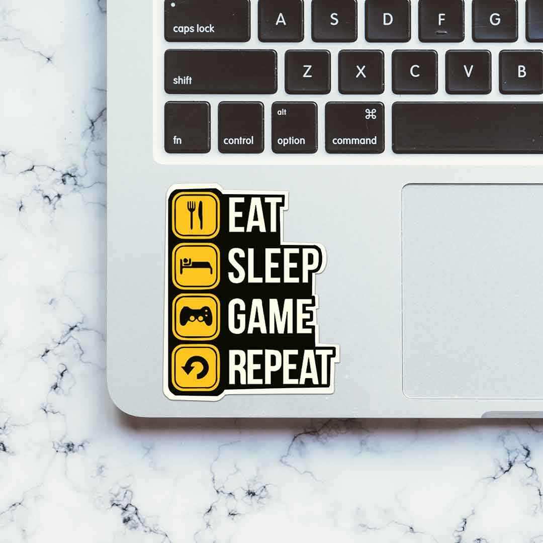 Eat Sleep Game V2 Sticker waterproof vinyl decal for laptop, bike, car & bottle