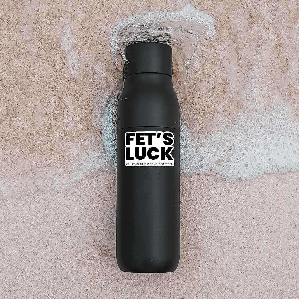 Fet's Luck Sticker waterproof vinyl decal for laptop, bike, car & bottle