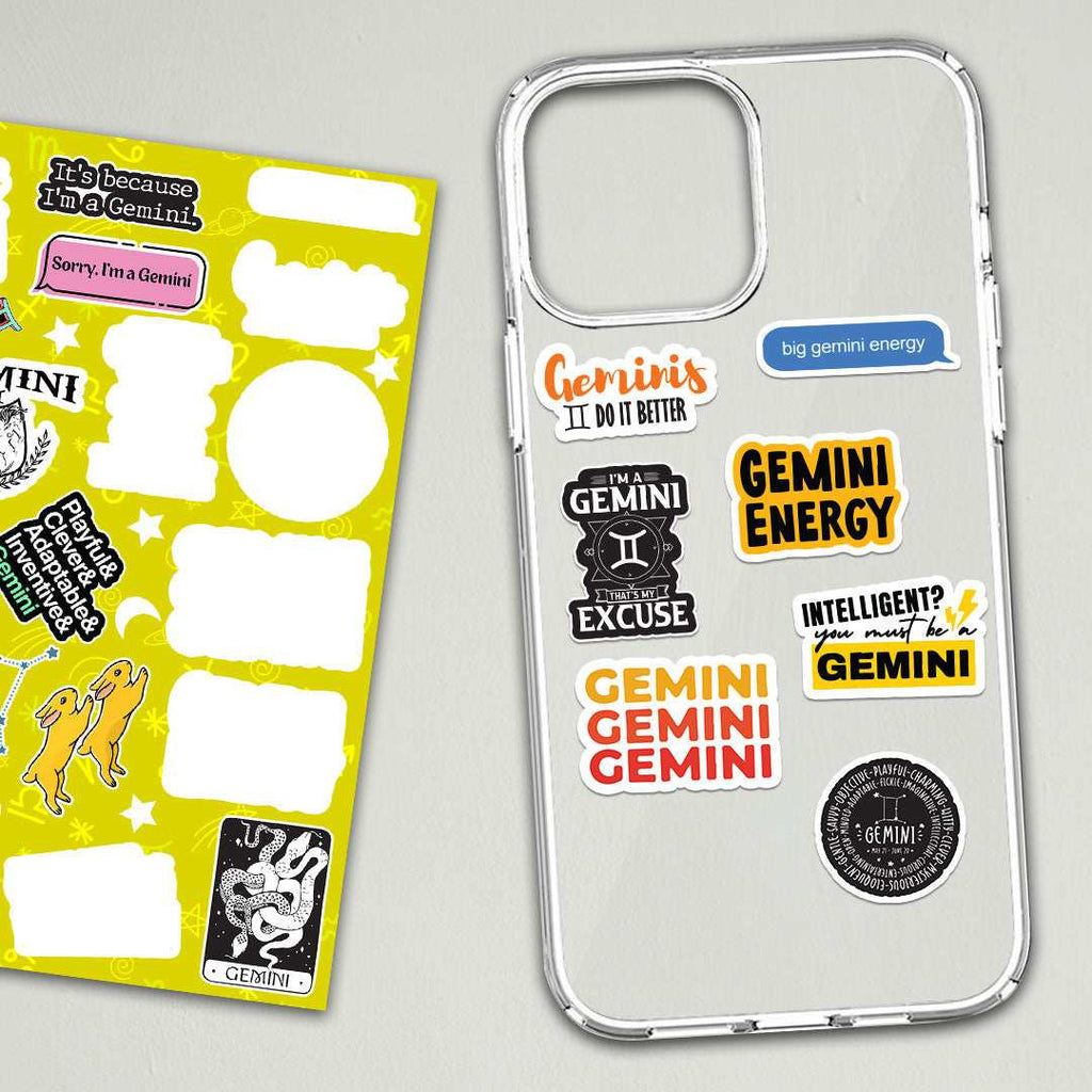 Gemini Zodiac Sticker Sheet - die-cut vinyl sticker sheet | STICK IT UP Canada