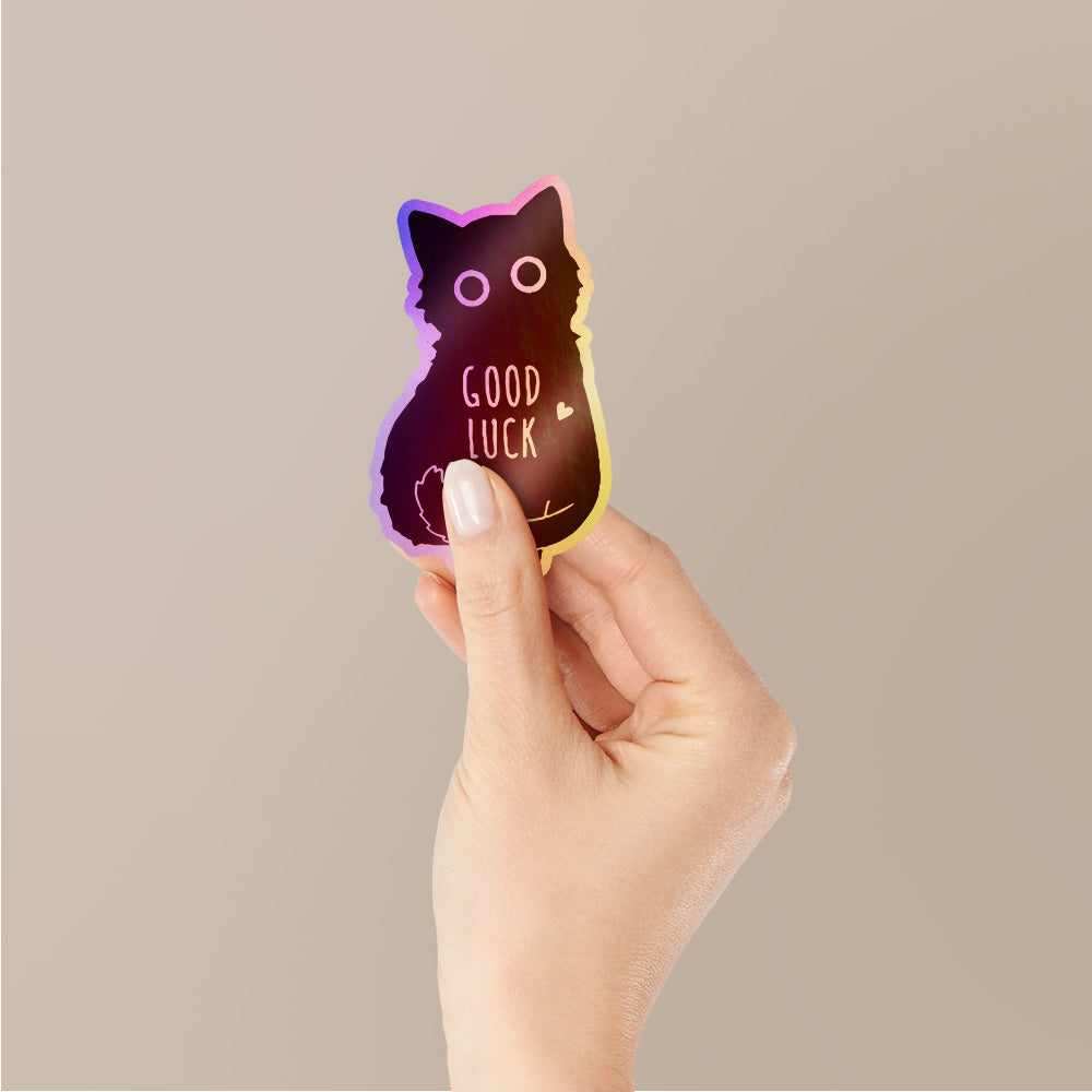 Good Luck Cat Holographic Stickers - Holographic Stickers | STICK IT UP