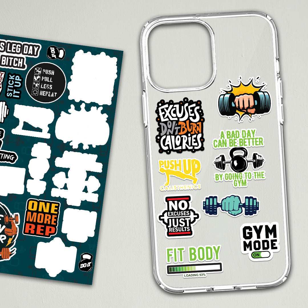 Gym Sheet waterproof vinyl decal for laptop, bike, car & bottle
