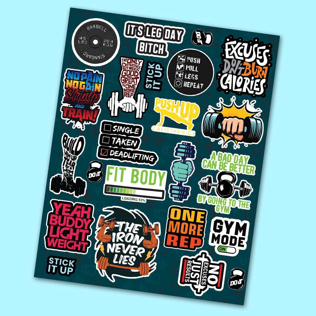 Gym Sheet waterproof vinyl decal for laptop, bike, car & bottle