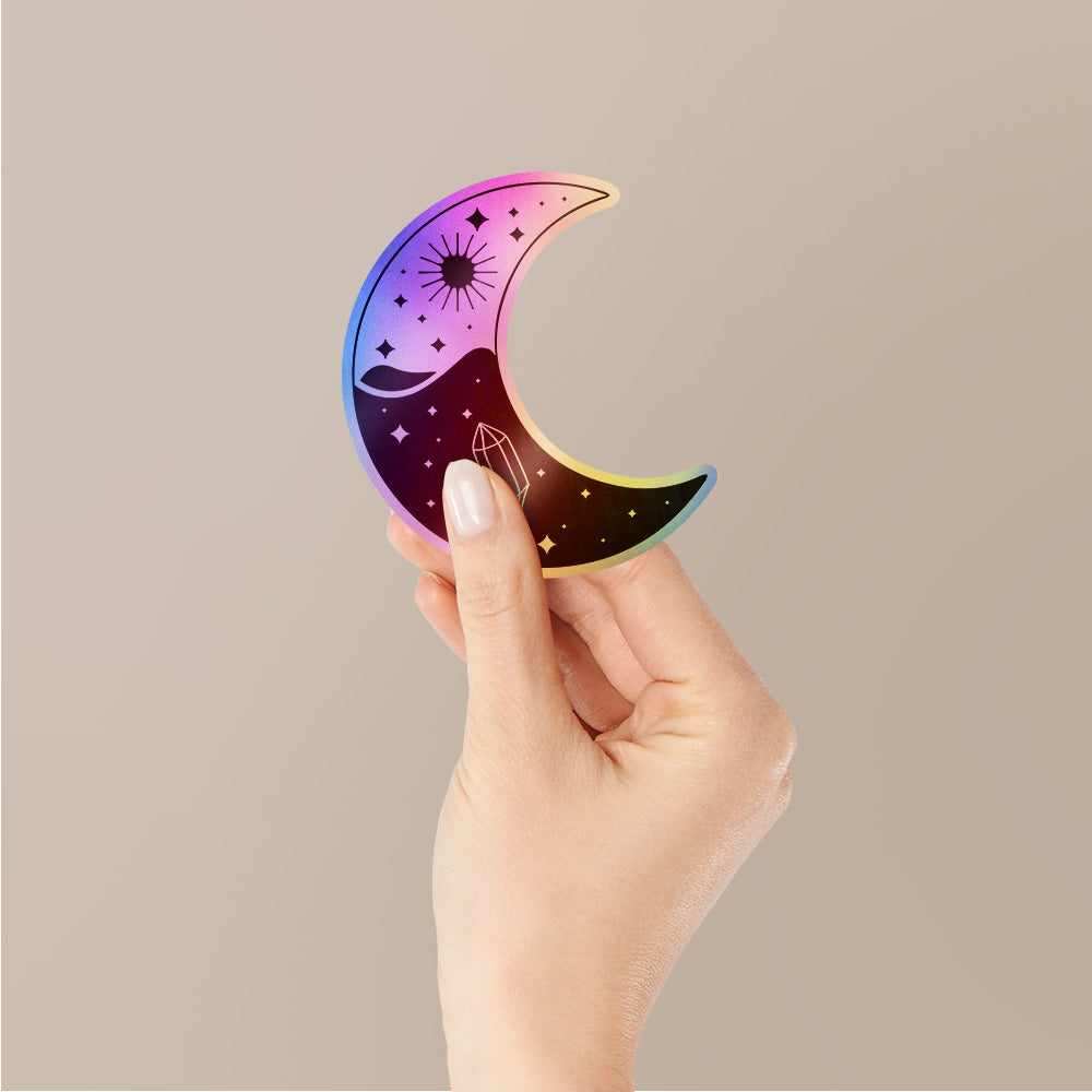 Half Moon Holographic Stickers - Holographic Stickers | STICK IT UP
