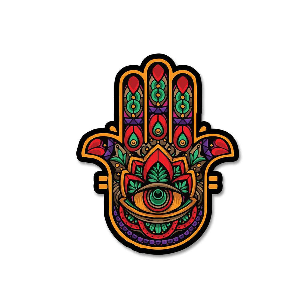 Hamsa Hand Symbol Sticker waterproof vinyl decal for laptop, bike, car & bottle