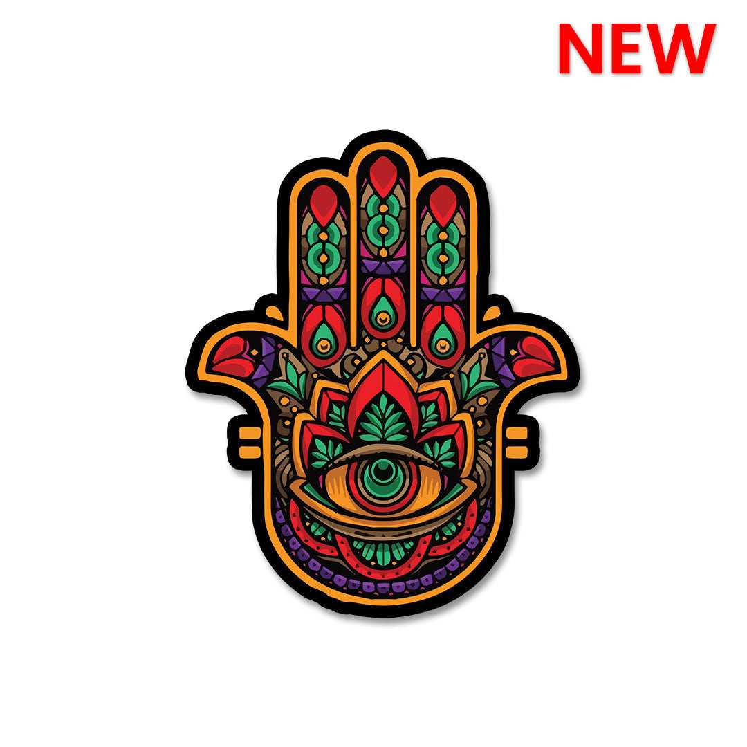 Hamsa Hand Symbol Sticker waterproof vinyl decal for laptop, bike, car & bottle