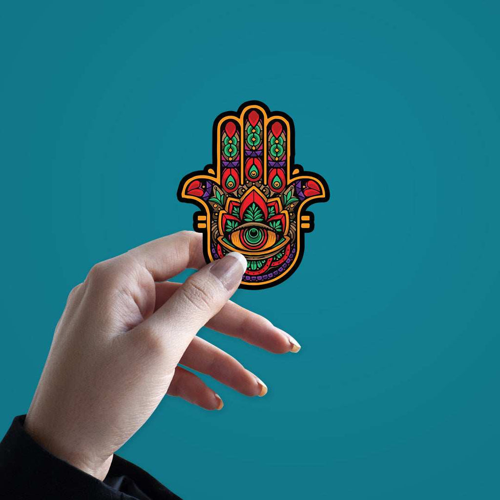 Hamsa Hand Symbol Sticker waterproof vinyl decal for laptop, bike, car & bottle