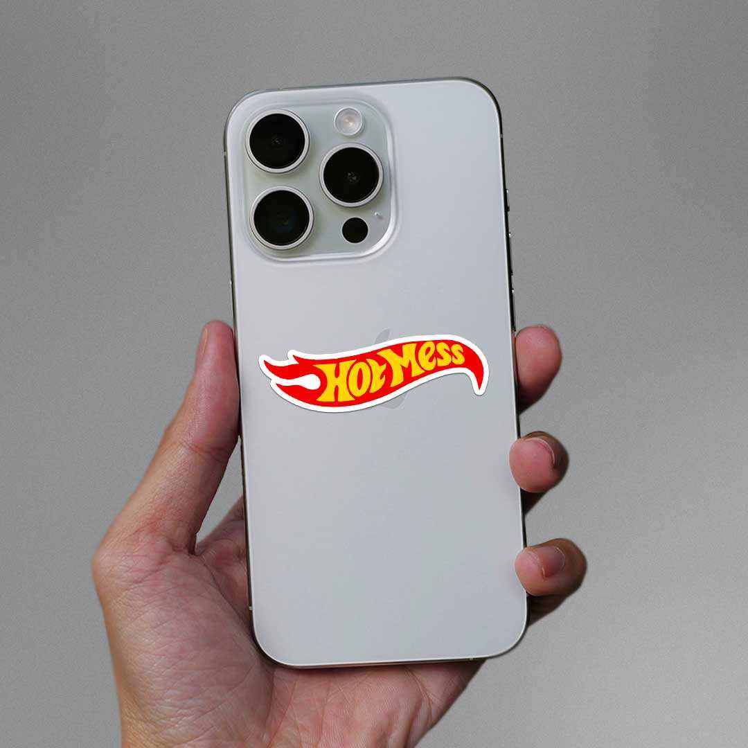 Hotmess Sticker waterproof vinyl decal for laptop, bike, car & bottle