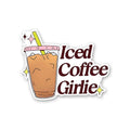 Iced Coffee Girlie Sticker waterproof vinyl decal for laptop, bike, car & bottle