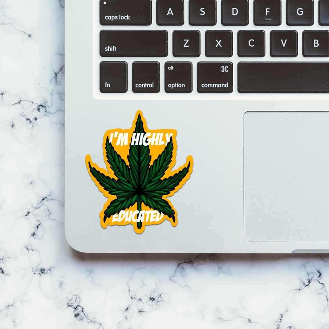 I'm Highly Educated Sticker waterproof vinyl decal for laptop, bike, car & bottle