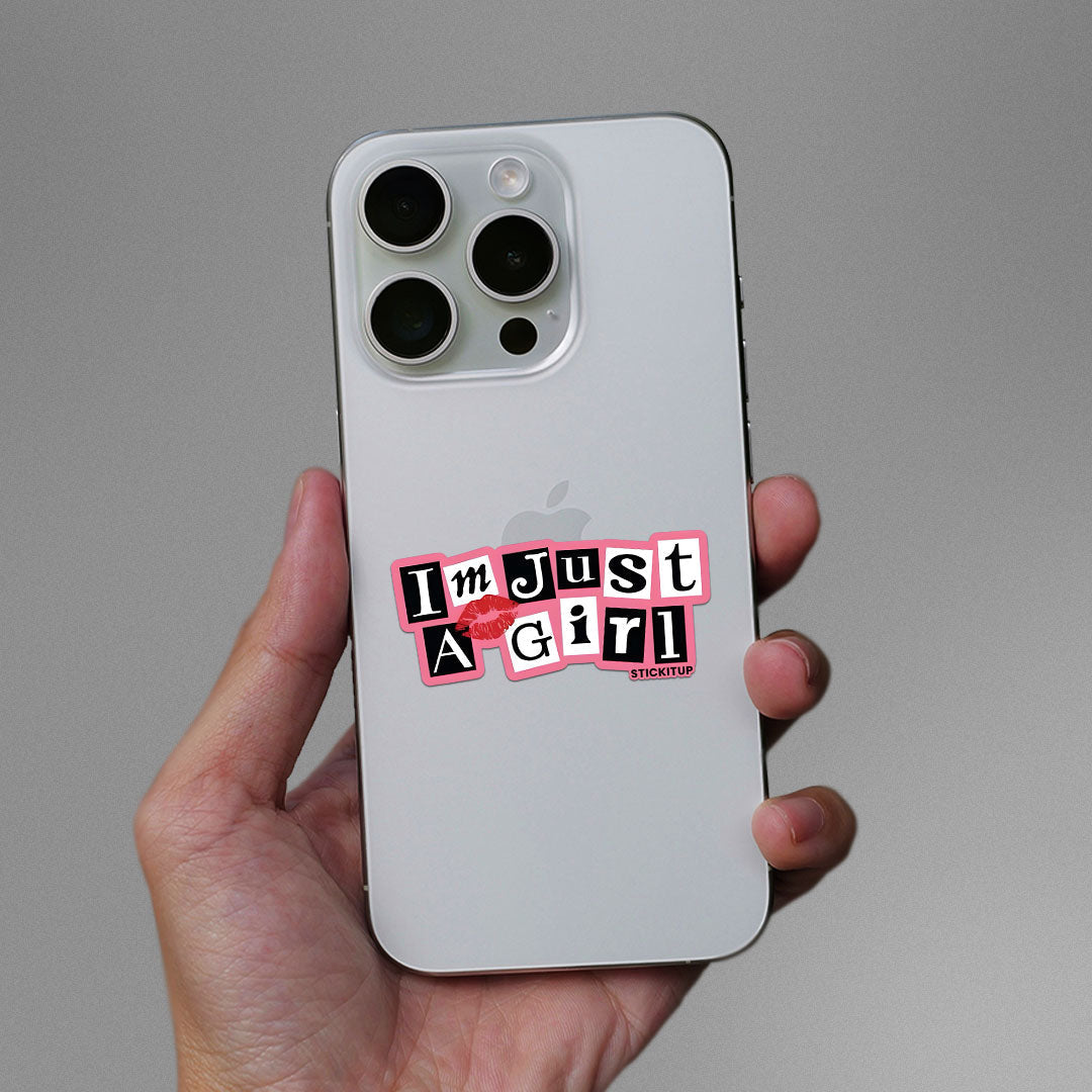 IM JUST A GIRL Sticker waterproof vinyl decal for laptop, bike, car & bottle