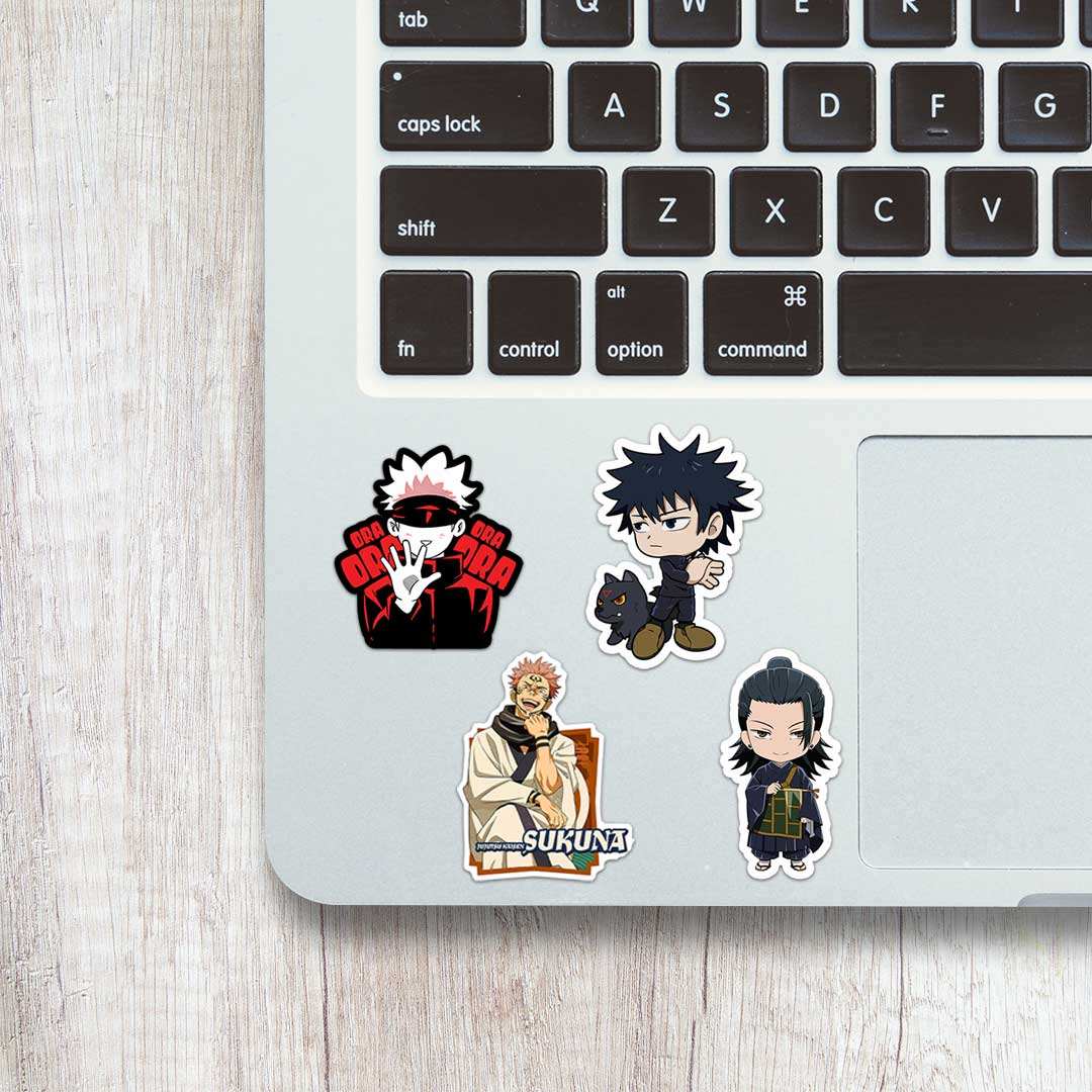 Jujutsu kaisen mini sticker sheet waterproof vinyl decal for laptop, bike, car & bottle