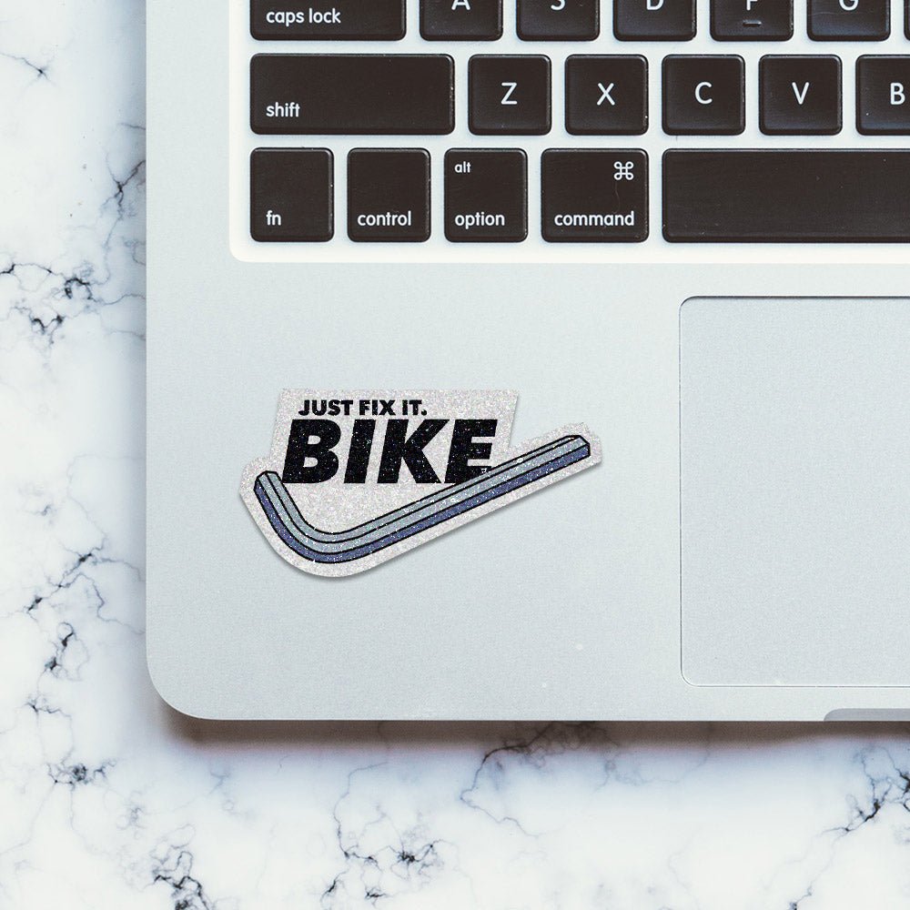 Just Fix It Bike Glitter Sticker - Glitter Stickers | STICK IT UP