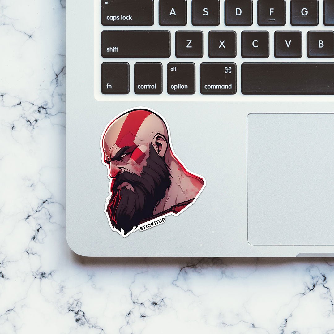 Kratos Sticker waterproof vinyl decal for laptop, bike, car & bottle