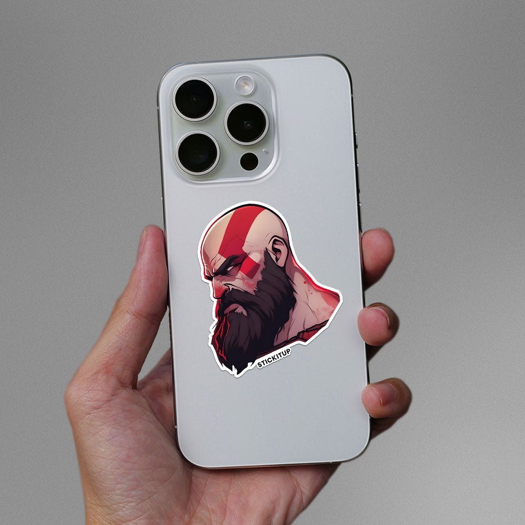 Kratos Sticker waterproof vinyl decal for laptop, bike, car & bottle