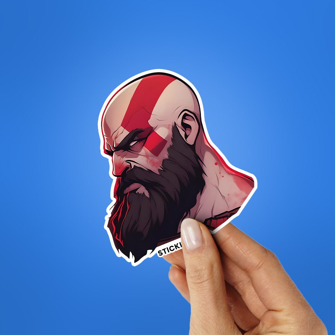 Kratos Sticker waterproof vinyl decal for laptop, bike, car & bottle