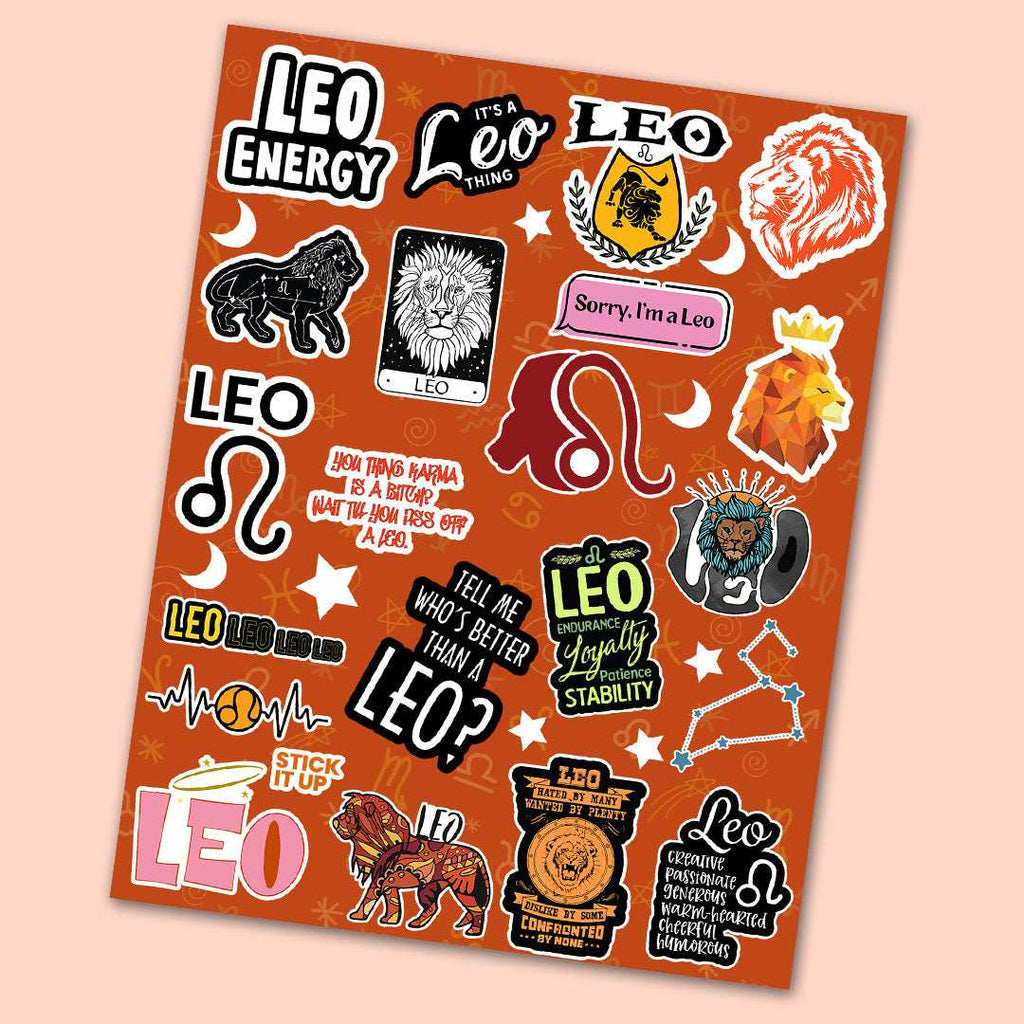 Leo Zodiac Sticker Sheet - die-cut vinyl sticker sheet | STICK IT UP Canada