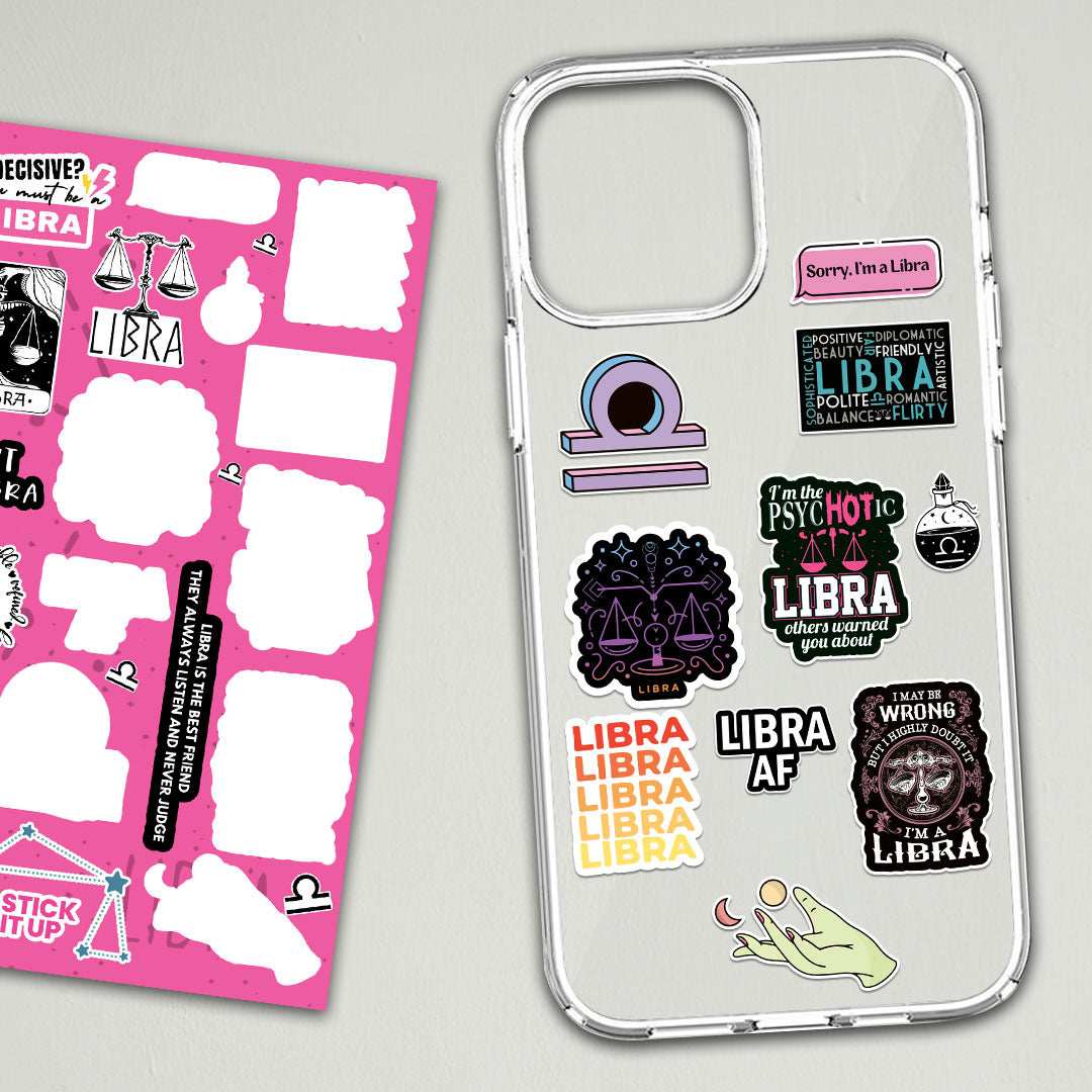 Libra Zodiac Sticker Sheet - die-cut vinyl sticker sheet | STICK IT UP Canada