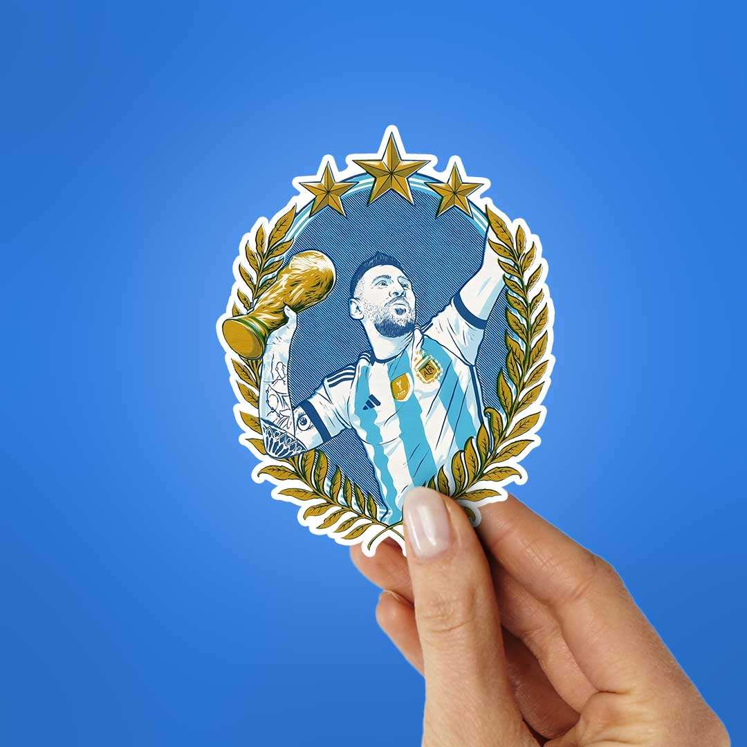 Football Champion Trophy Sticker - Stickers | STICK IT UP
