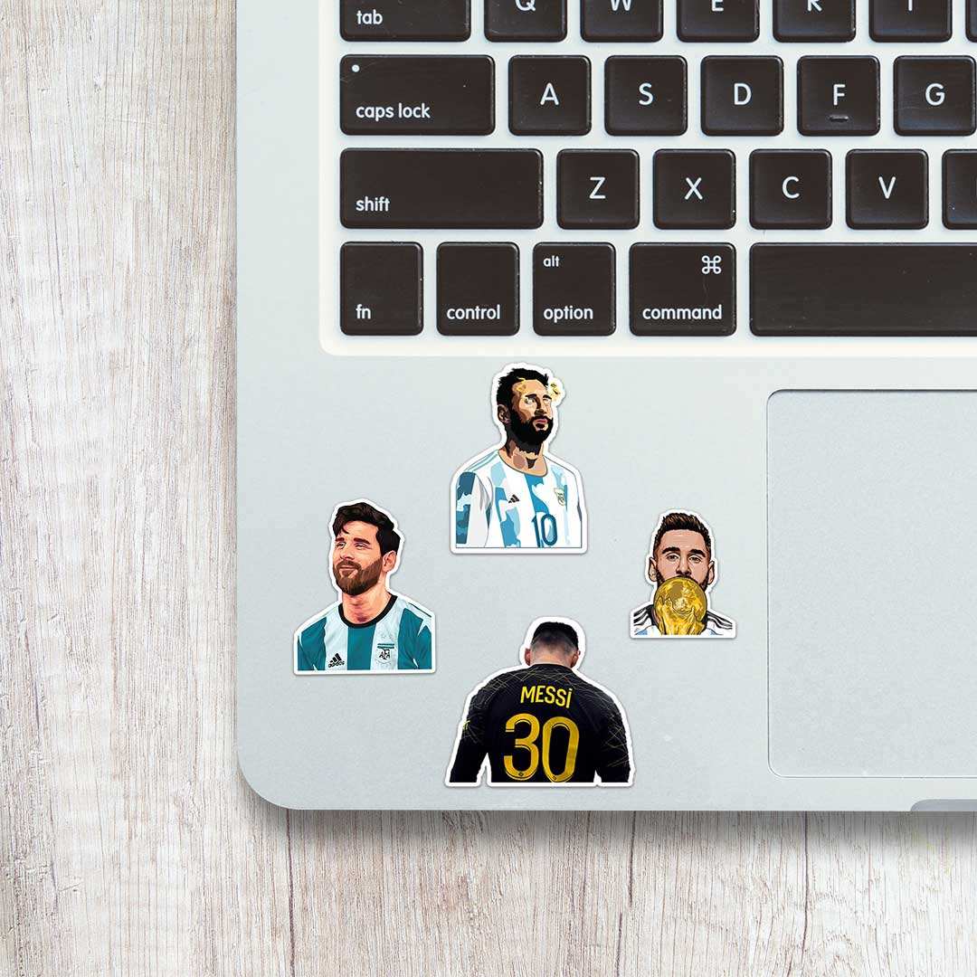 Messi mini sticker sheet waterproof vinyl decal for laptop, bike, car & bottle