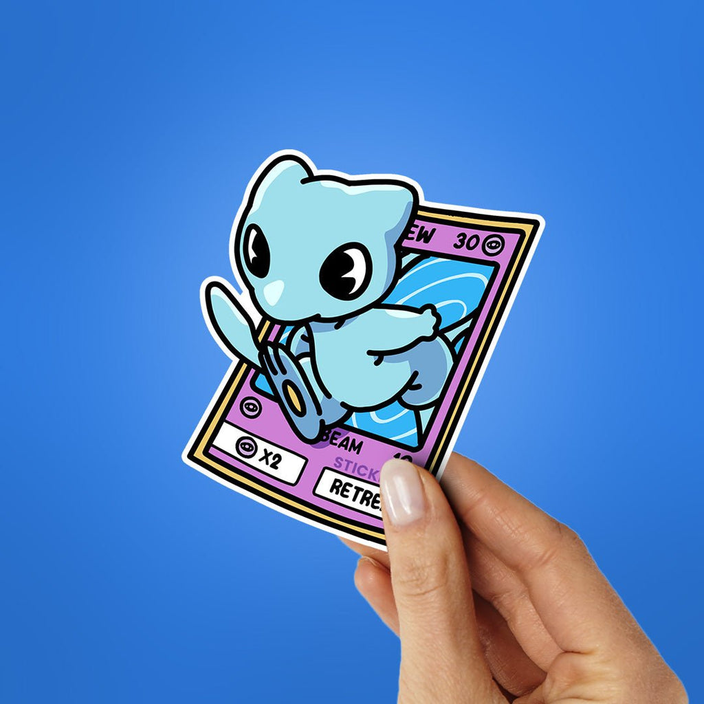 Pink Creature Card Sticker - Stickers | STICK IT UP