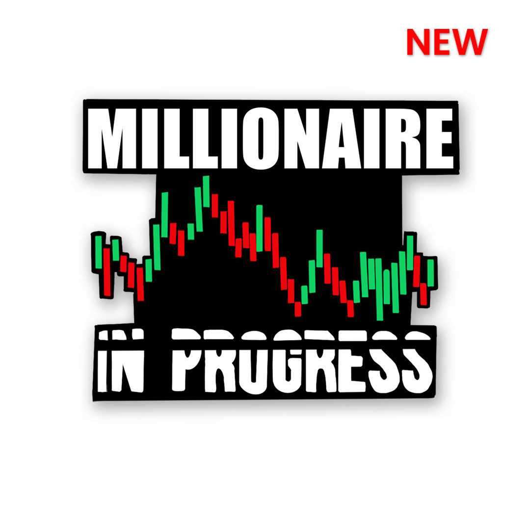 Millionaire in Progress Sticker waterproof vinyl decal for laptop, bike, car & bottle
