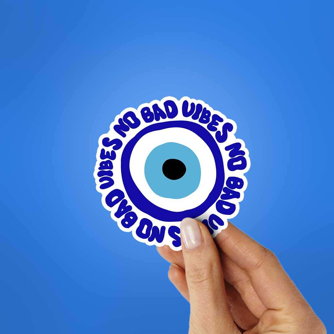 No Bad Vibes Sticker waterproof vinyl decal for laptop, bike, car & bottle