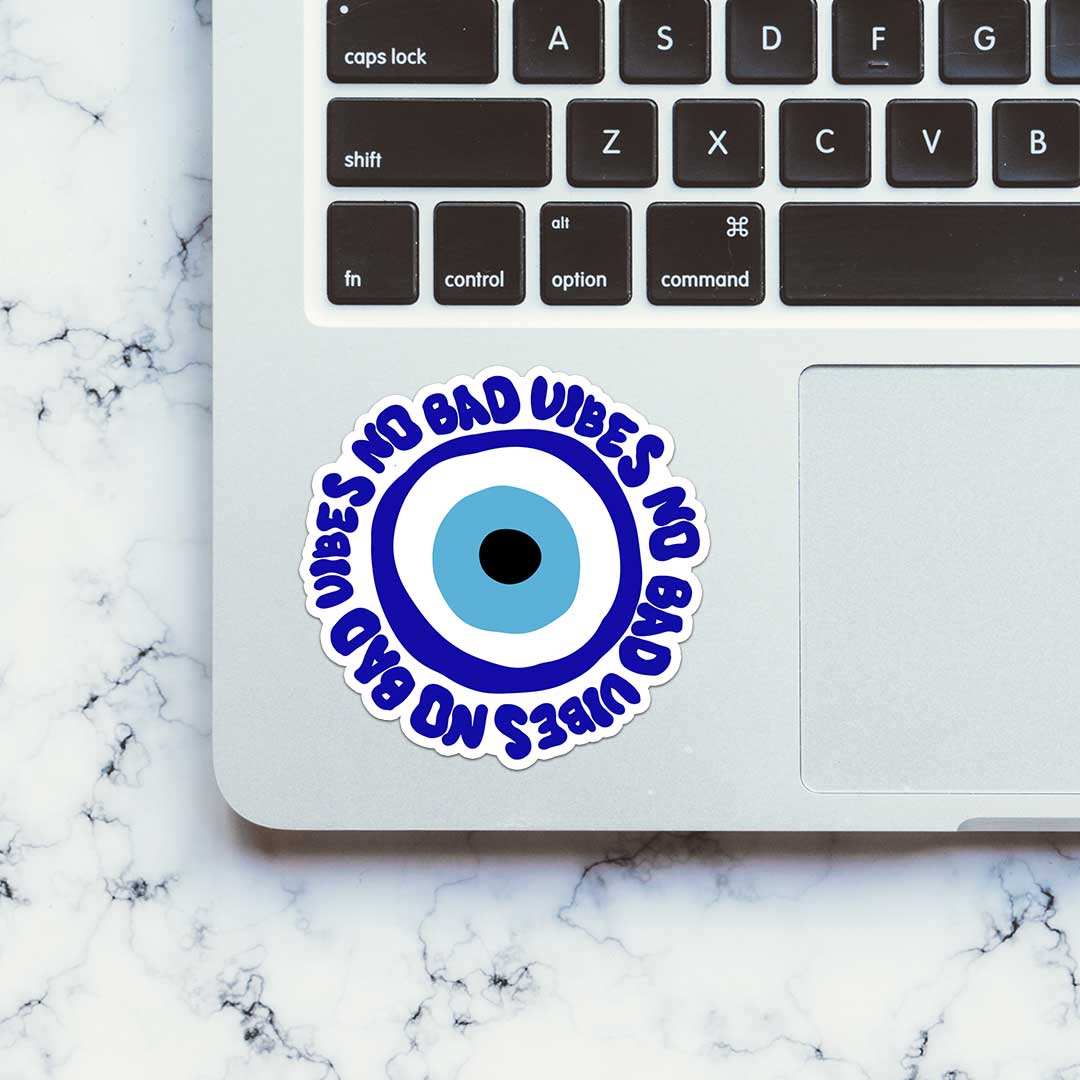 No Bad Vibes Sticker waterproof vinyl decal for laptop, bike, car & bottle