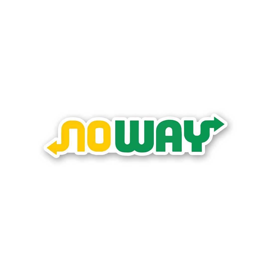 No Way Sticker waterproof vinyl decal for laptop, bike, car & bottle