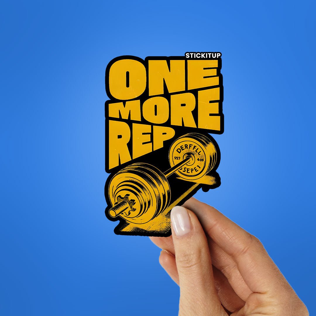 ONE MORE REP Sticker waterproof vinyl decal for laptop, bike, car & bottle