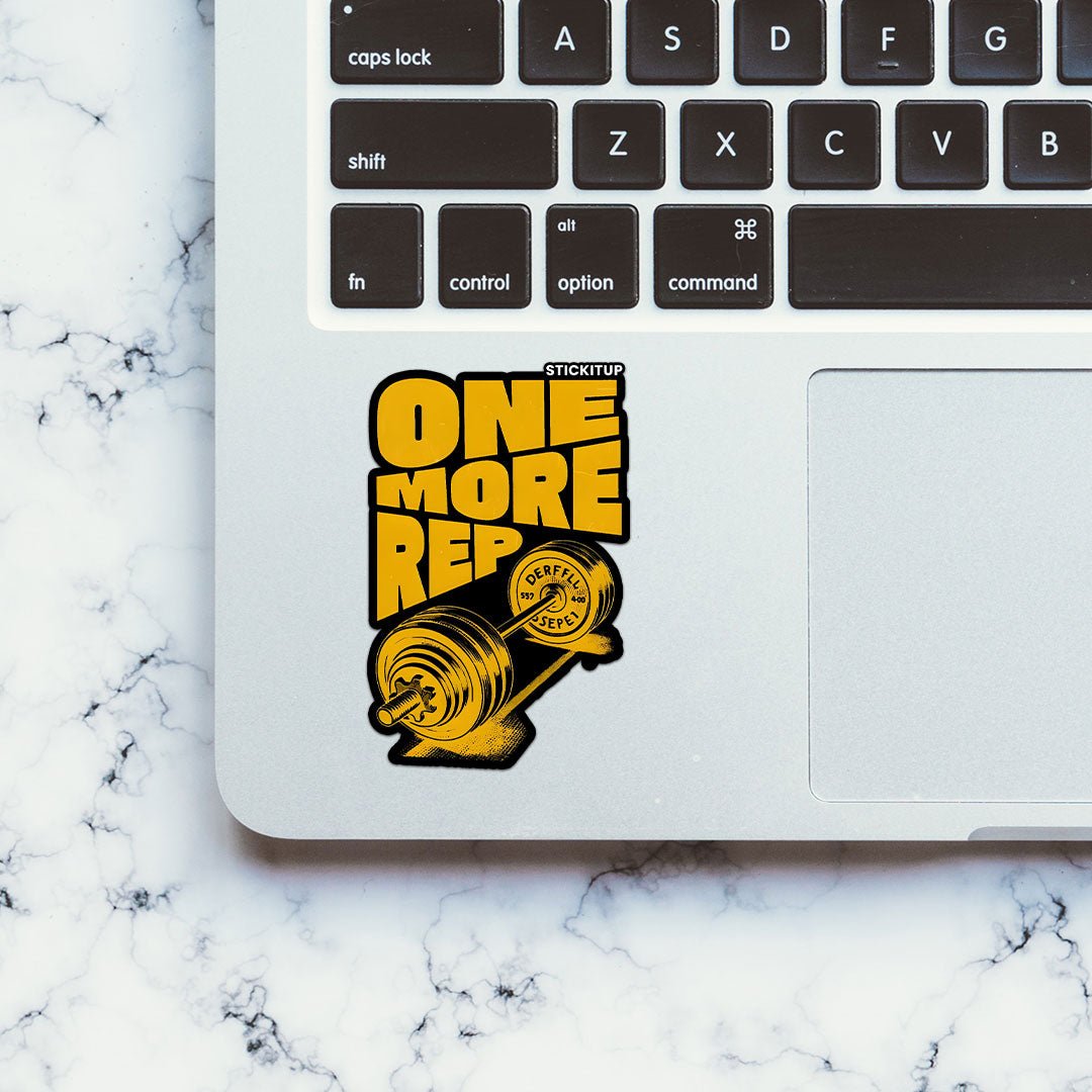 ONE MORE REP Sticker waterproof vinyl decal for laptop, bike, car & bottle