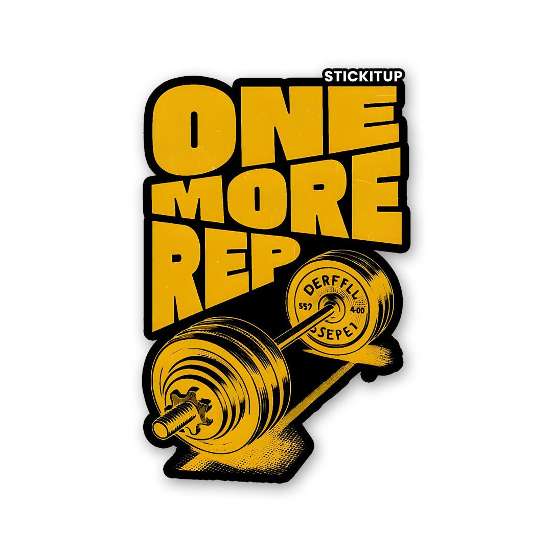ONE MORE REP Sticker waterproof vinyl decal for laptop, bike, car & bottle