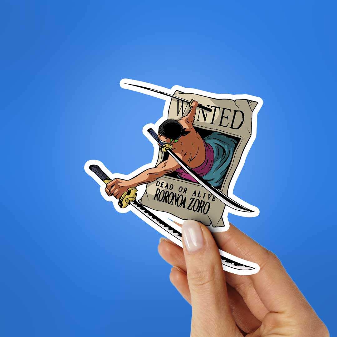 Pirate Zoro Wanted Poster Sticker - Stickers | STICK IT UP