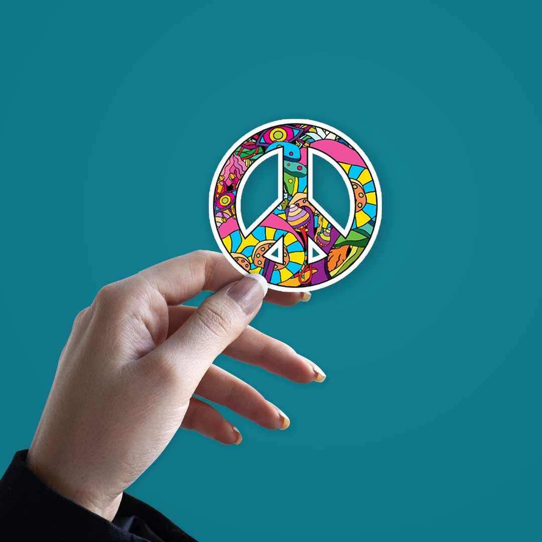 Peace Graffiti sticker waterproof vinyl decal for laptop, bike, car & bottle