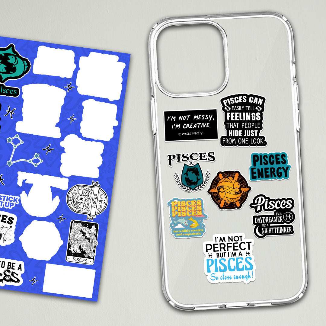 Pisces Zodiac Sticker Sheet - die-cut vinyl sticker sheet | STICK IT UP Canada