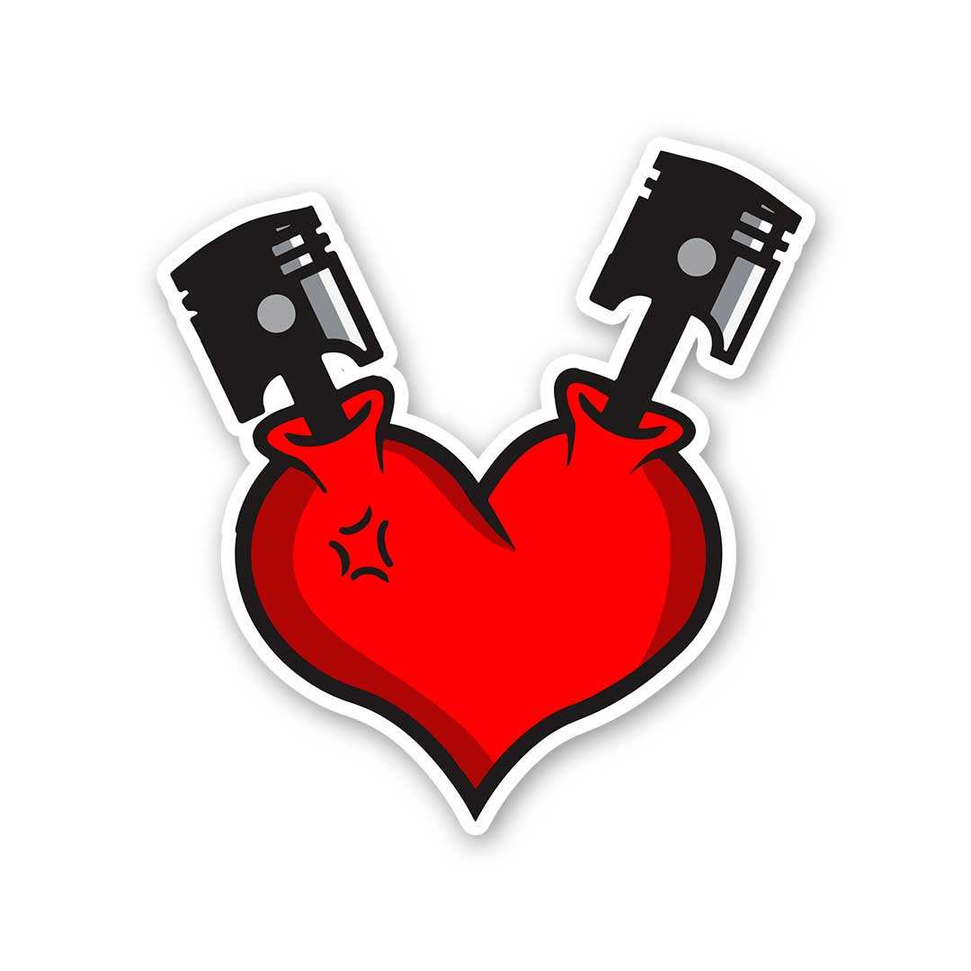 Piston Heartbeat Sticker - Stickers | STICK IT UP