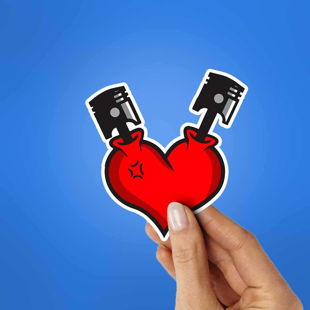 Piston Heartbeat Sticker - Stickers | STICK IT UP