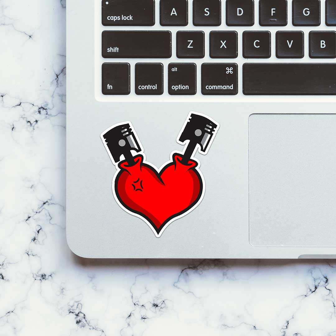 Piston Heartbeat Sticker - Stickers | STICK IT UP
